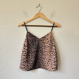 Good American Leopard Print Camisole - Black and Tan